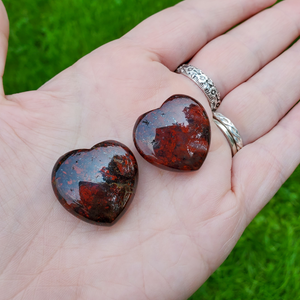 Mini red jasper carved Gemstone hearts