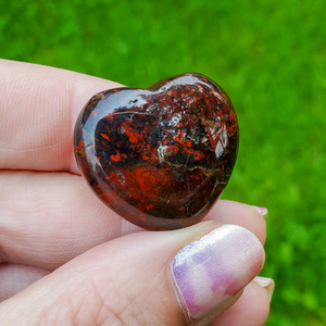 Carved red jasper Gemstone heart