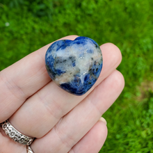 Load image into Gallery viewer,  Carved sodalite Gemstone hearts
