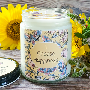 Happiness affirmation intention candle