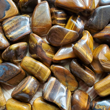 Load image into Gallery viewer, Gold tigers eye tumbled gemstones 
