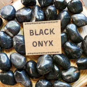 Black onyx tumbled pocket stones