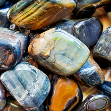 Load image into Gallery viewer, Tumbled blue tigers eye gemstones

