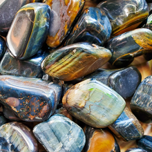 Load image into Gallery viewer, Blue Tigers eye tumbled gemstones 
