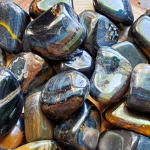 Load image into Gallery viewer, Blue tigers eye tumbled gemstones 
