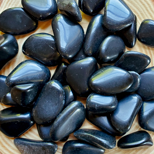 Ethically mined obsidian tumbled stones