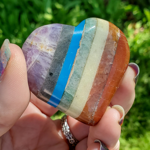 Chakra crystal carved heart