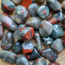 Load image into Gallery viewer, Bloodstone tumbled stones

