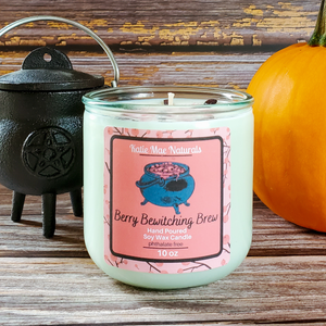 Halloween soy wax candle with crystals and glitter