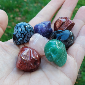 Small Gemstone Pocket Skull - 1 inch - Choose Your Stone
