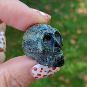 Small Gemstone Pocket Skull - 1 inch - Choose Your Stone