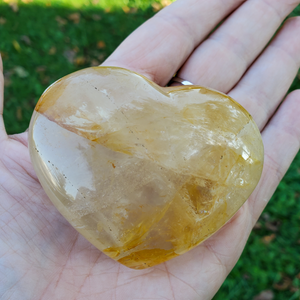 Golden healer quartz crystal heart