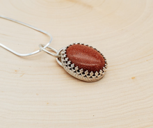 Load image into Gallery viewer, Goldstone and Sterling Silver Pendant
