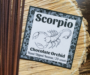 Scorpio Chocolate Orchid hand dipped incense sticks 