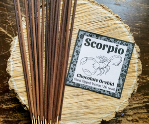 Scorpio Chocolate Orchid hand dipped incense sticks 