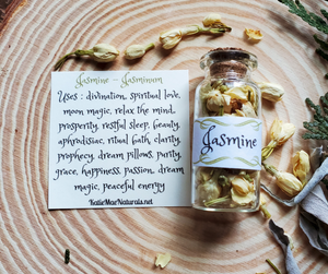 Jasmine mini Apothecary herb bottles
