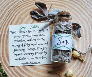 Sage mini Apothecary herb bottles