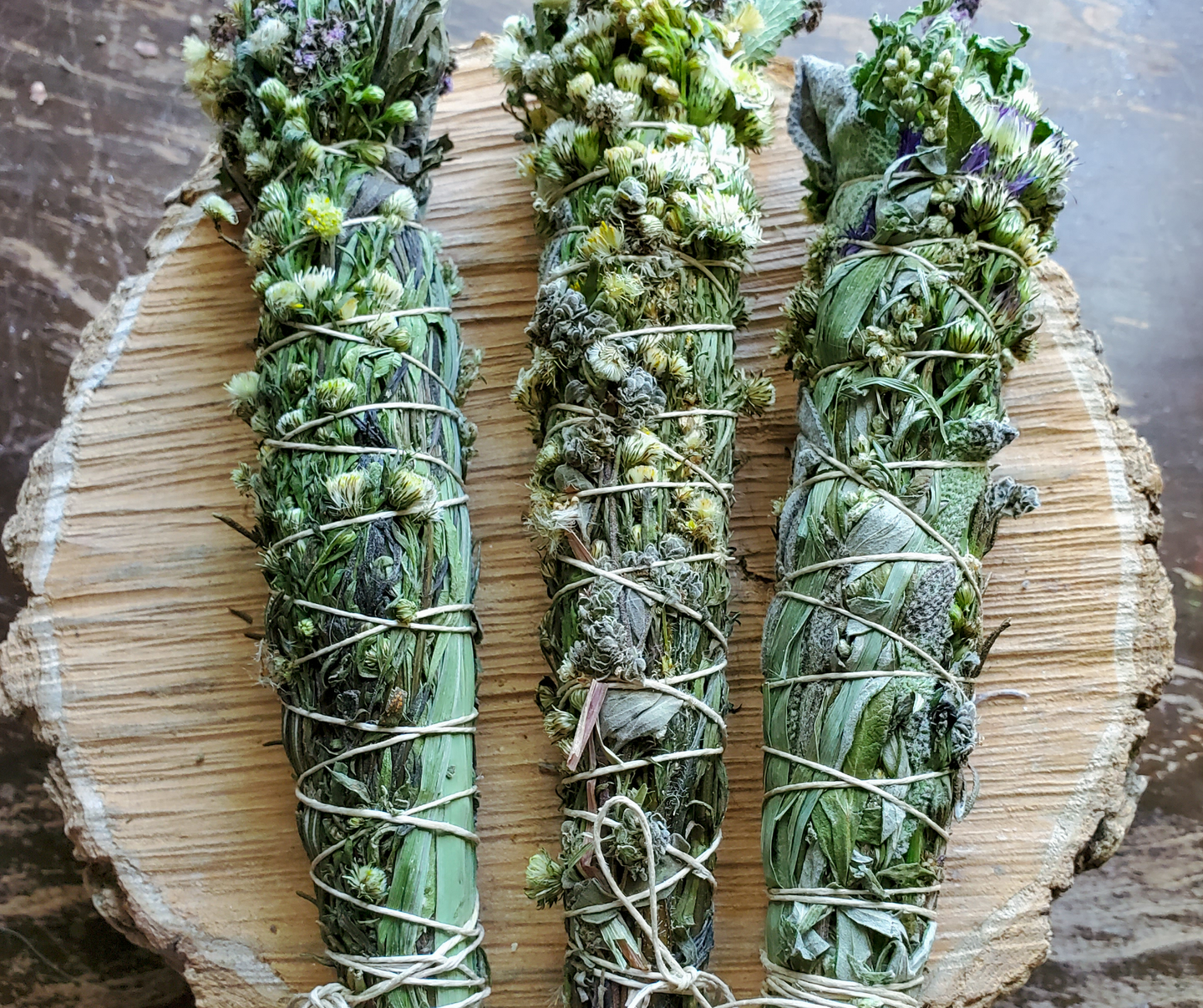 dried herb bundle smudge stick