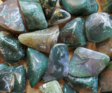 Load image into Gallery viewer, Moss Agate tumbled gemstones, ethically sourced crystals
