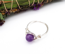 Load image into Gallery viewer, Amethyst Crystal Wire Wrapped Ring

