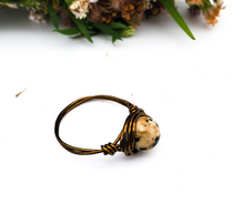 Load image into Gallery viewer, Dalmatian Jasper Wire Wrapped Ring - made to order
