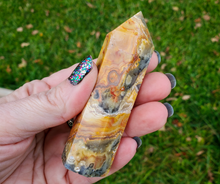 Load image into Gallery viewer, Crazy lace agate point, crystal tower
