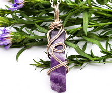 Load image into Gallery viewer, Wire wrapped Amethyst necklace
