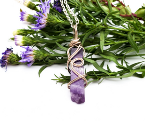 Wire wrapped Amethyst necklace