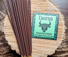 Load image into Gallery viewer, Taurus Rosewood and Musk Incense Sticks
