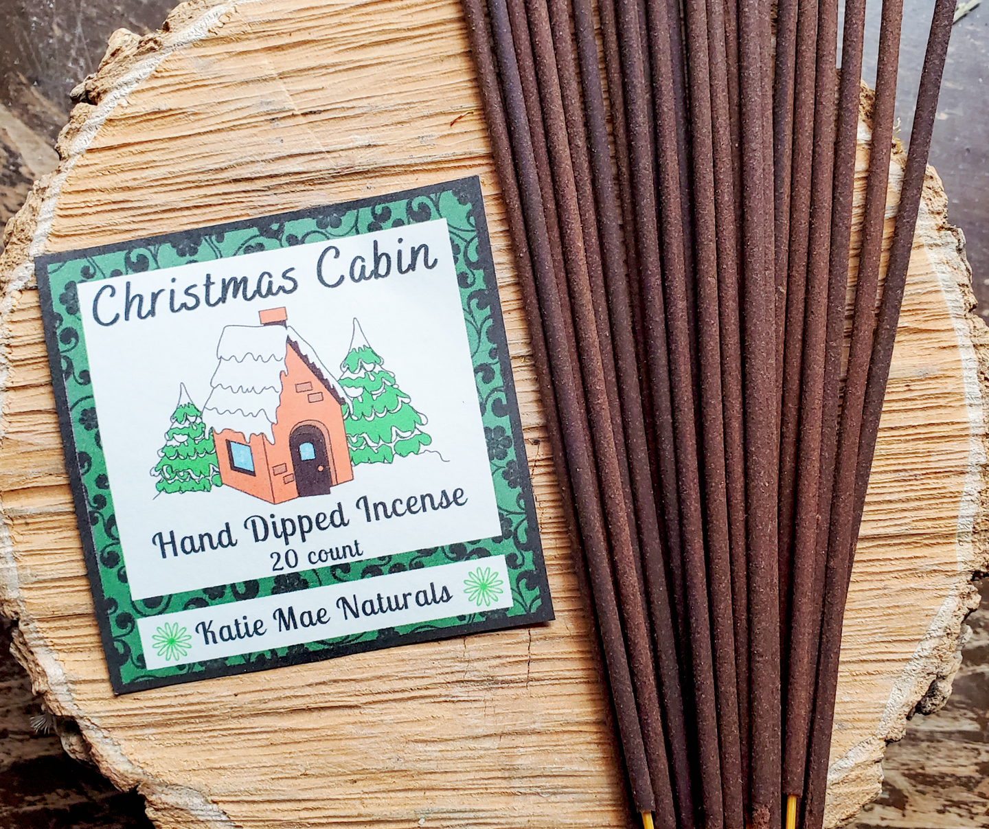 Christmas Cabin Hand Dipped Incense Sticks - 20 pack