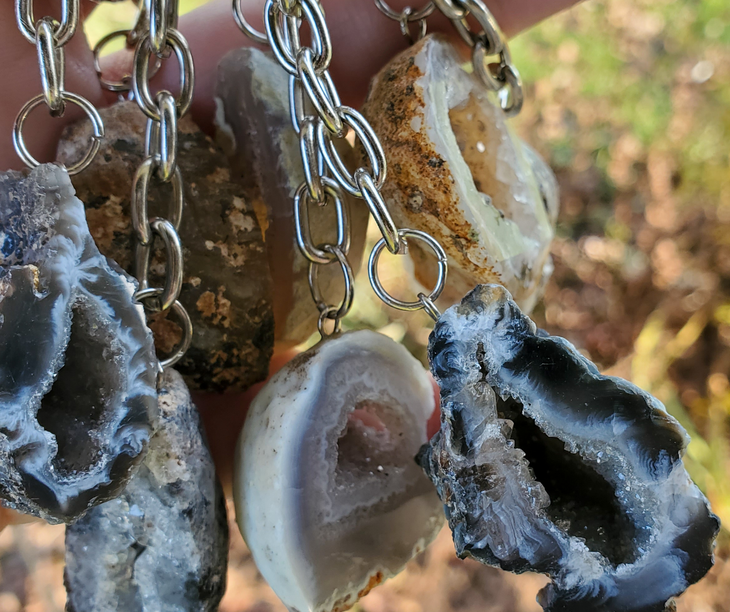 Occo Agate Geode Keychain