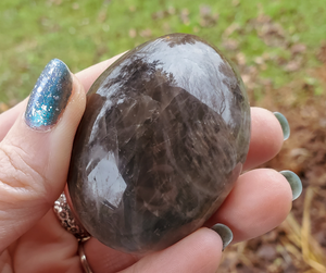 Black moonstone tumbled stones