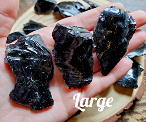Rough Black Obsidian gemstones