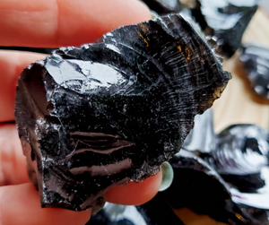Rough Black Obsidian gemstones