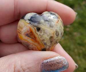 Small Crazy Lace Agate Heart - 30mm