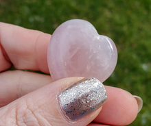 Load image into Gallery viewer, Small Carved Rose Quartz Crystal Hearts - 30mm
