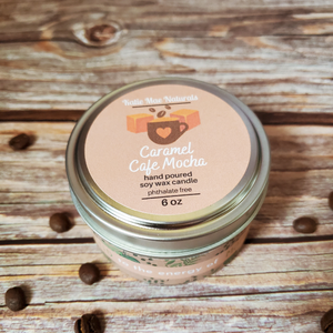 Cafe mocha scented hand poured soy wax candle