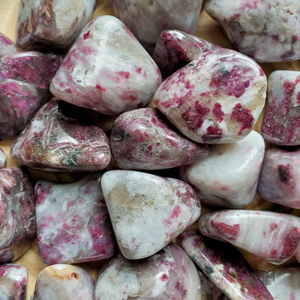 Pink tourmaline rubellite tumbled gemstones