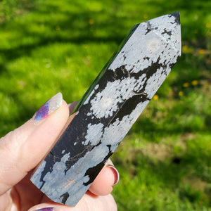 Ethically mined Snowflake Obsidian crystals
