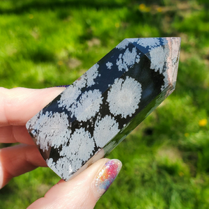 Ethically mined Snowflake Obsidian points