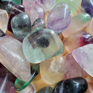 Ethically sourced rainbow fluorite gemstones 