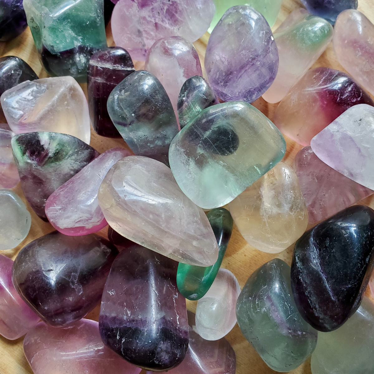 Rainbow fluorite Tumbled gemstones