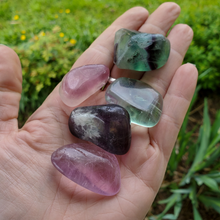 Load image into Gallery viewer, Rainbow fluorite tumbled stones
