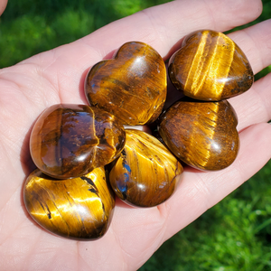 Gold tigers eye gemstone heart