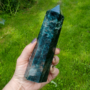 Large green apatite tower 