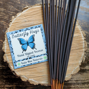 Butterfly hugs hand dipped incense sticks, phthalate free incense 