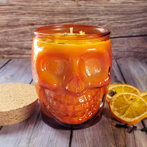 Skull Jar Abundance Intention Candle (Orange Clove) - 15 oz