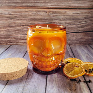 Skull Jar Abundance Intention Candle (Orange Clove) - 15 oz