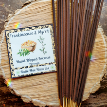 Load image into Gallery viewer, Frankincense and Myrrh hand dipped incense sticks 
