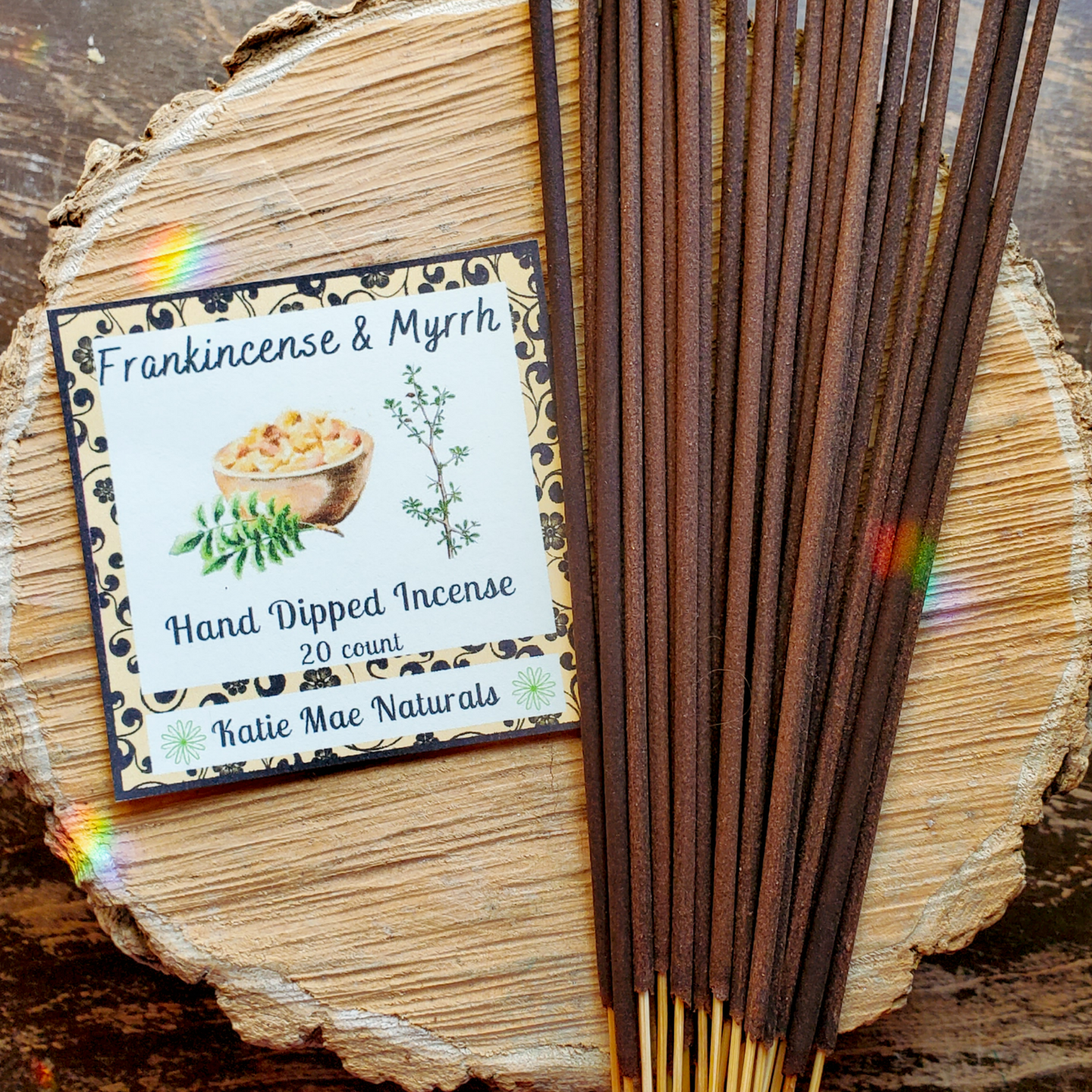 Frankincense and Myrrh hand dipped incense sticks 